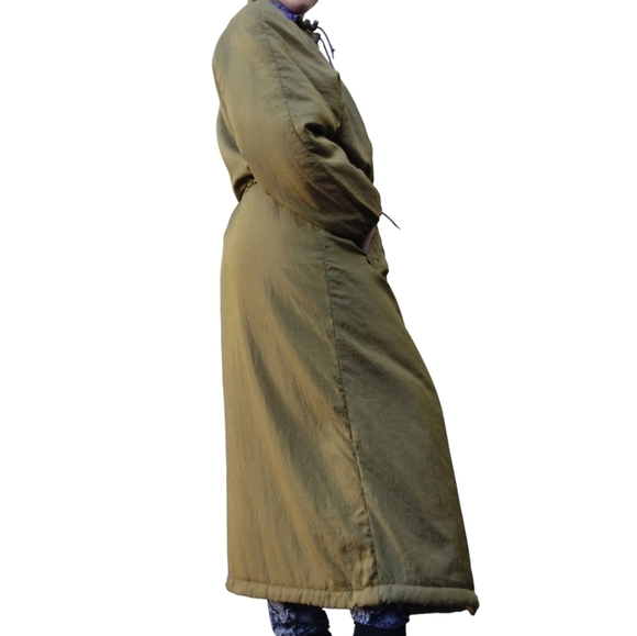 Vintage Elements Green Purple Trench Coat Size S/M - Picture 4 of 5